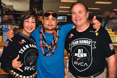 Photo of BJ Penn and his mother, Loraine Shin and his father, Jay Dee Penn.